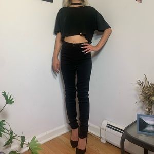 High-Rise Skinny Jeans in Black - Size 3 (26w)